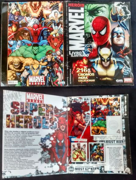 ALBUM LIVRO ILUSTRADO HEROIS MARVEL 2008 (INCOMPLETO)