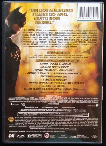 BATMAN BEGINS - EDIÇÃO ESPECIAL DVD DUPLO