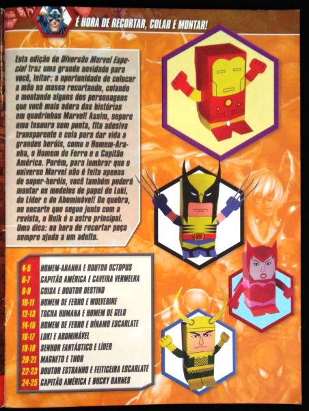 DIVERSAO MARVEL ESPECIAL N° 1 - SUPER-HEROIS PAPER TOYS - COM ENCARTE DO HULK