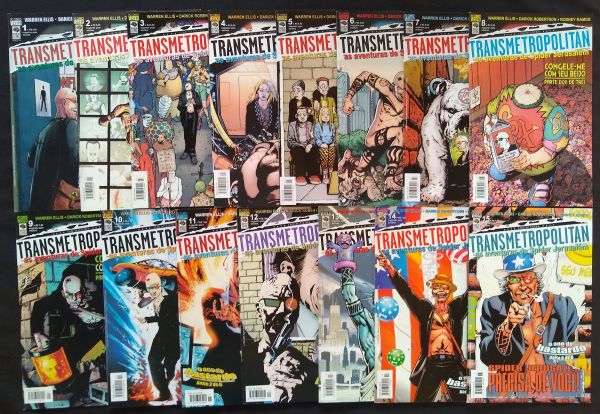 TRANSMETROPOLITAN - AS AVENTURAS DE SPIDER JERUSALEM N° 1 AO 15 - COMPLETO